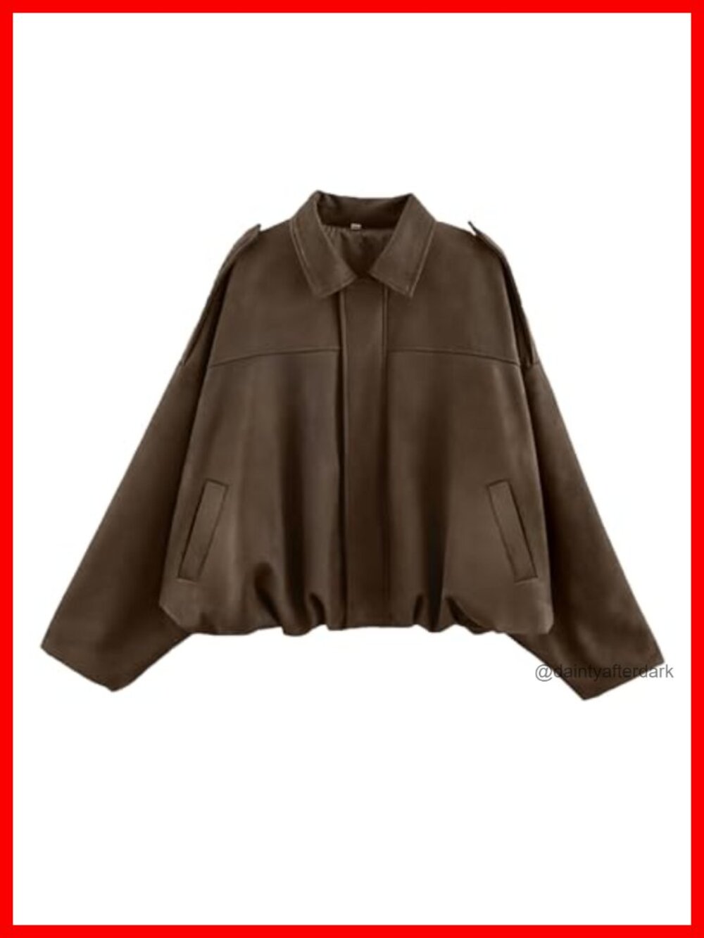 Faux Suede Bomber Jacket Oversized Cropped Zip Coat